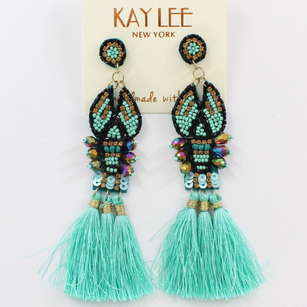 KAYLEE Seed Beaded Beautiful Fun Tribal Boho Post Earrings Made ❤️ in India